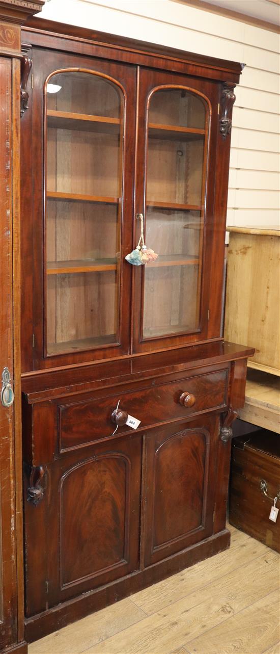 A Victorian mahogany secretaire bookcase W.111cm